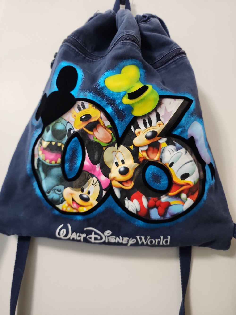 Vintage 2006 Walt Disney World Character Drawstring Backpack